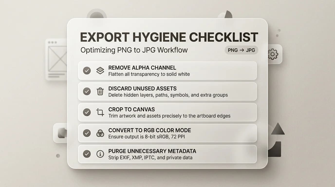 Checklist graphic for PNG to JPG conversion