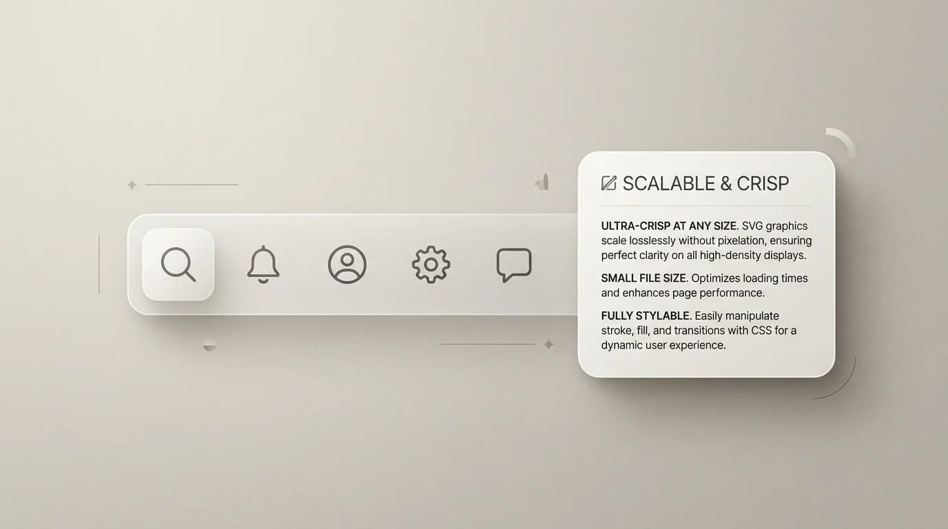 SVG icons in a simple web layout